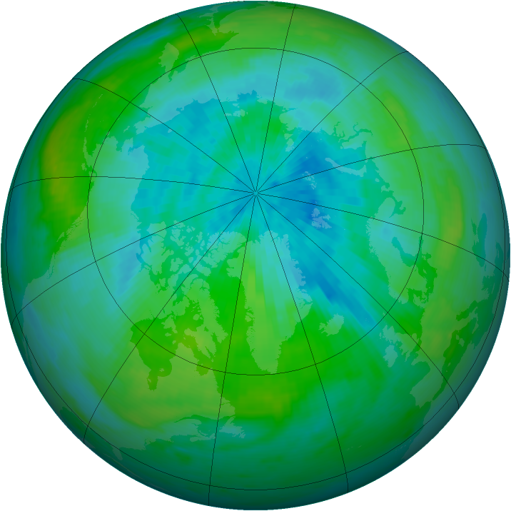 Arctic ozone map for 15 September 1984